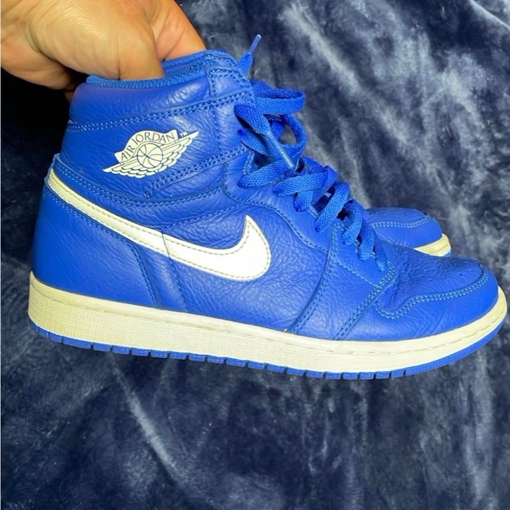 Jordan Blue and White Athletic Shoes